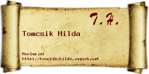 Tomcsik Hilda névjegykártya